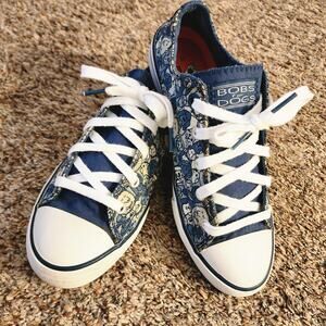 Skechers BOBS For Dogs Bow Wow Print Sneakers Size 8 Blue Multi Dog Lover